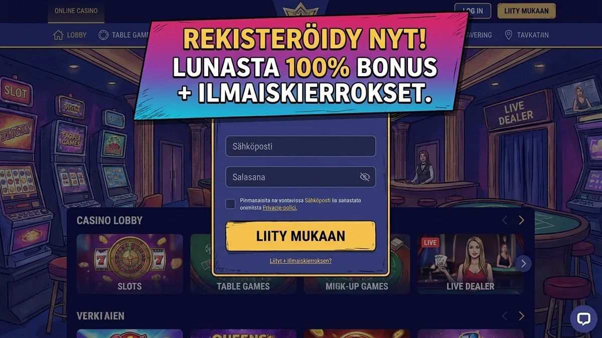 Rekisteröidy bonuksen kanssa
